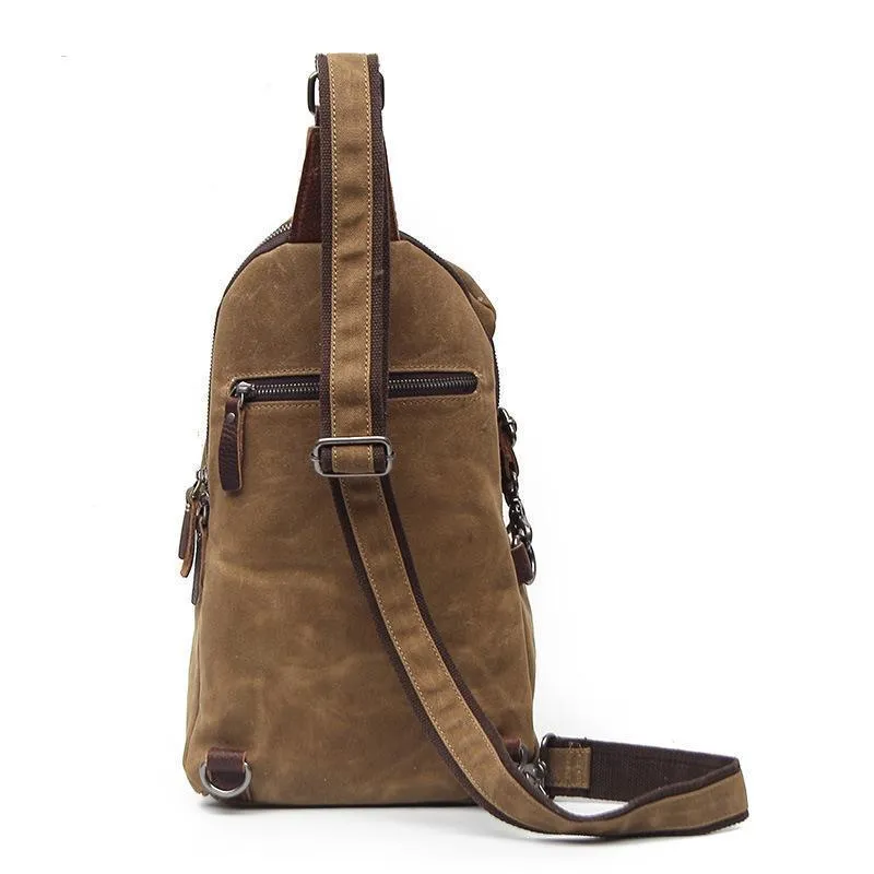 Woosir Vintage Waxed Canvas Mens Crossbody Bag