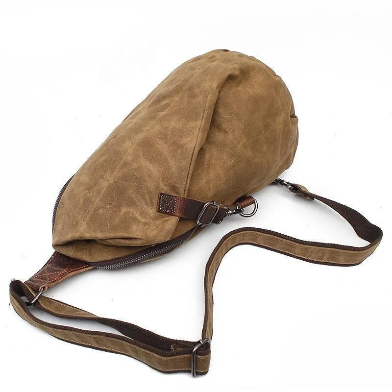 Woosir Vintage Waxed Canvas Mens Crossbody Bag