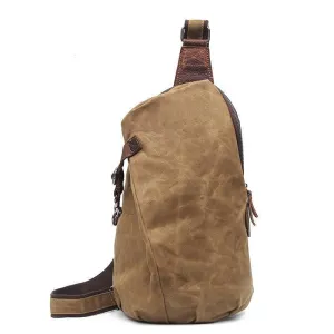 Woosir Vintage Waxed Canvas Mens Crossbody Bag