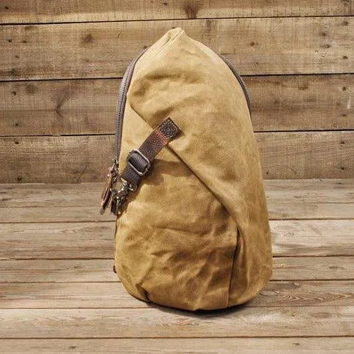 Woosir Vintage Waxed Canvas Mens Crossbody Bag