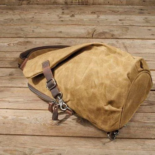 Woosir Vintage Waxed Canvas Mens Crossbody Bag