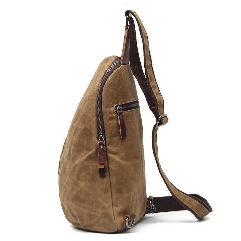 Woosir Vintage Waxed Canvas Mens Crossbody Bag