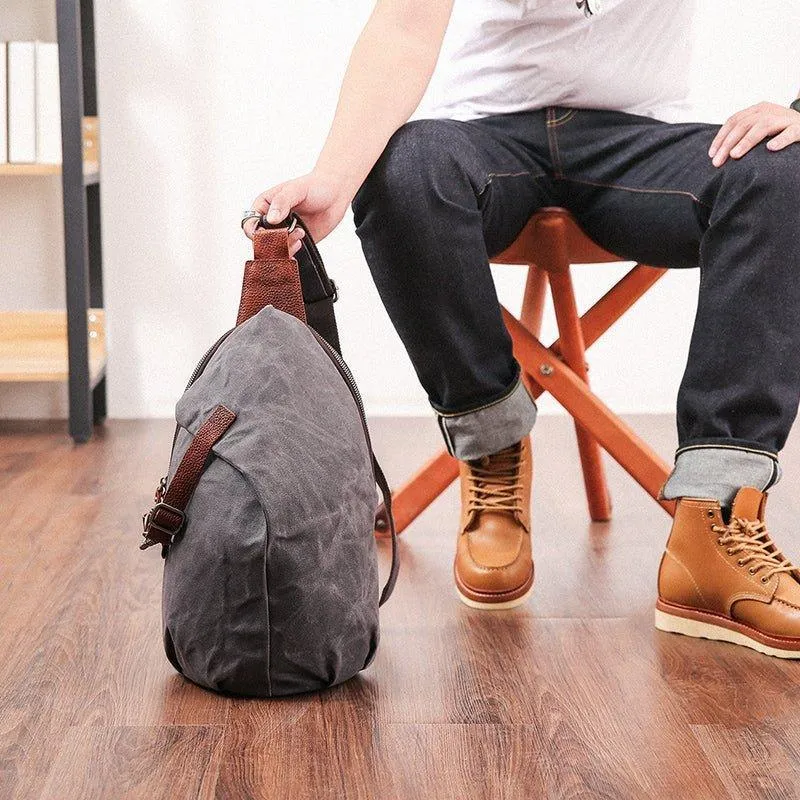Woosir Vintage Waxed Canvas Mens Crossbody Bag