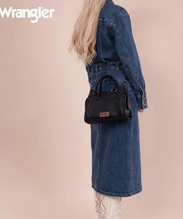 Wrangler Braided Detail Tote/Crossbody Bag