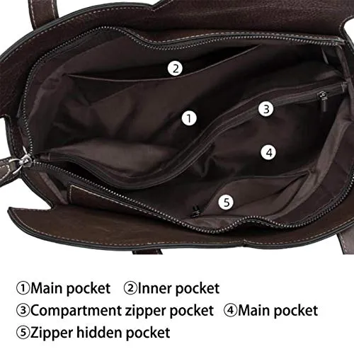 YHOK Retro Pattern Leather Satchel