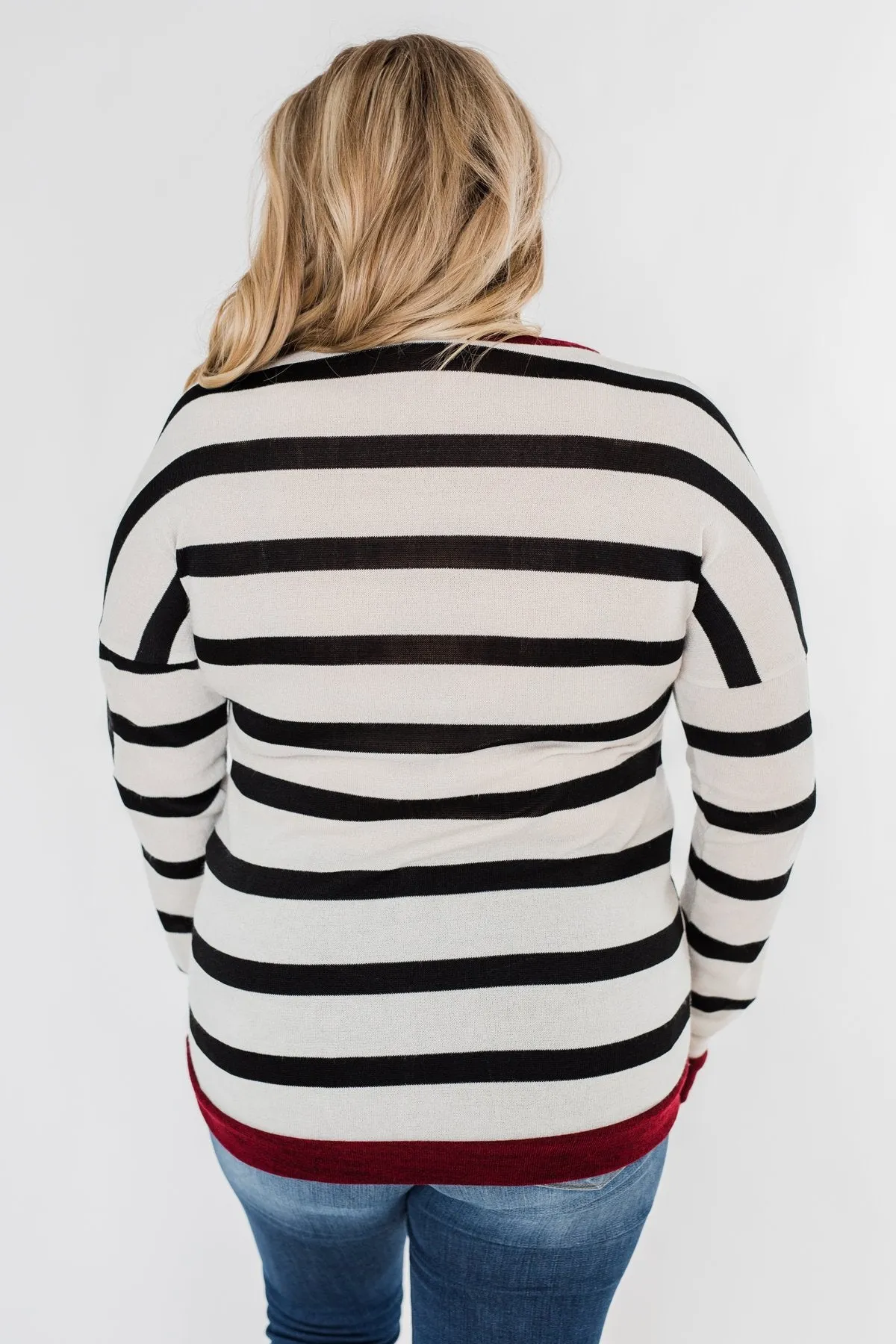 You Got it Bad Striped Top- Deep Red