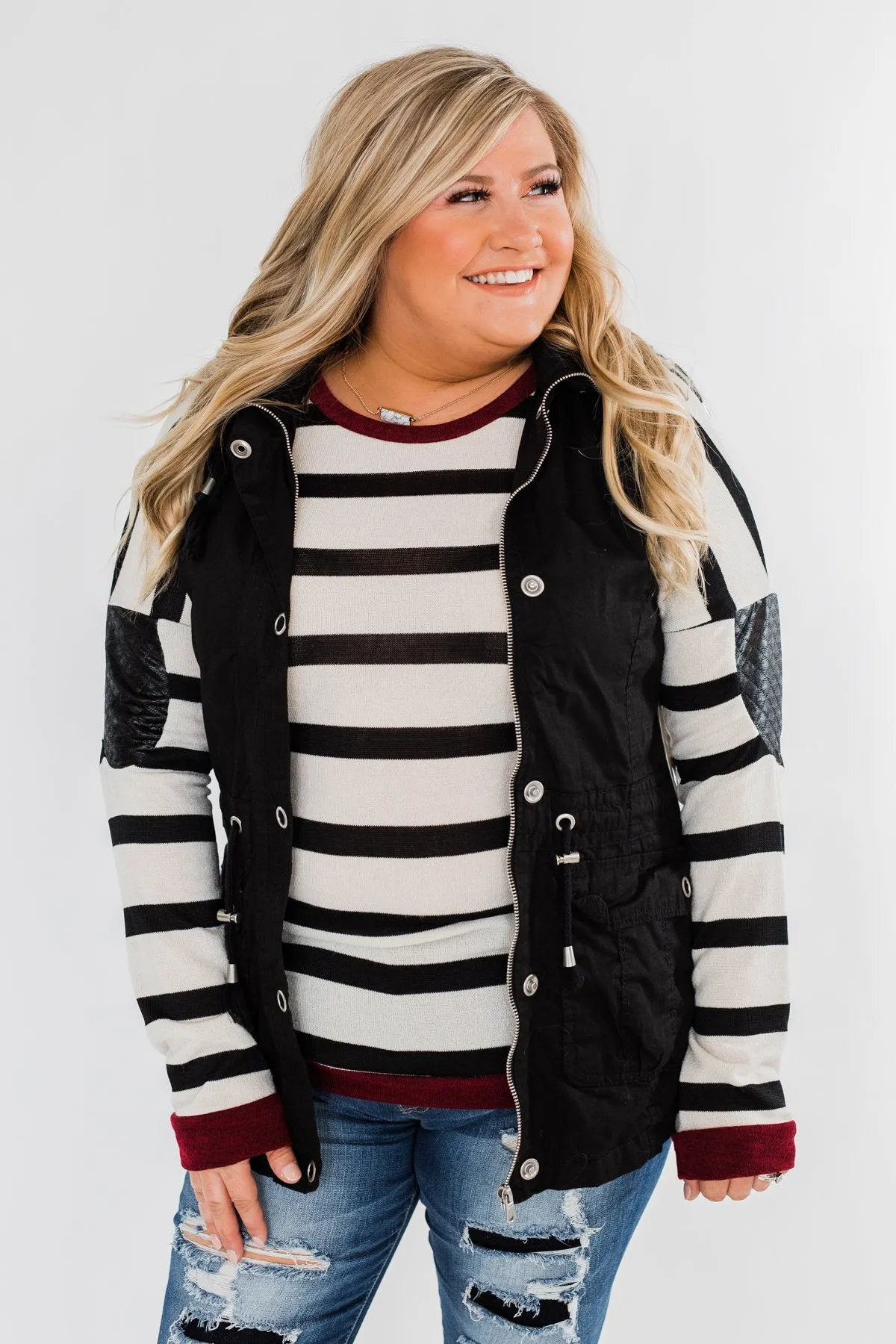 You Got it Bad Striped Top- Deep Red
