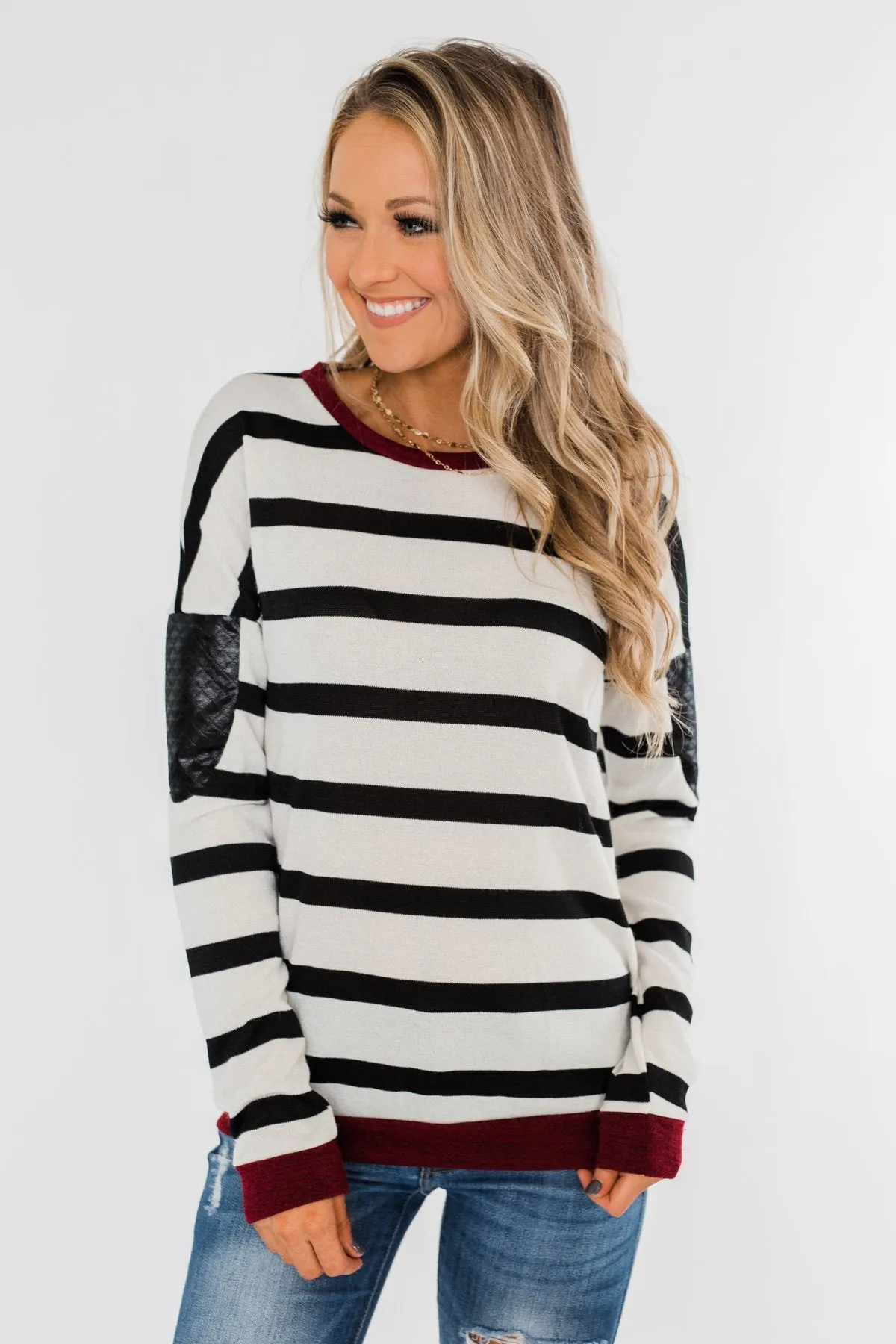 You Got it Bad Striped Top- Deep Red