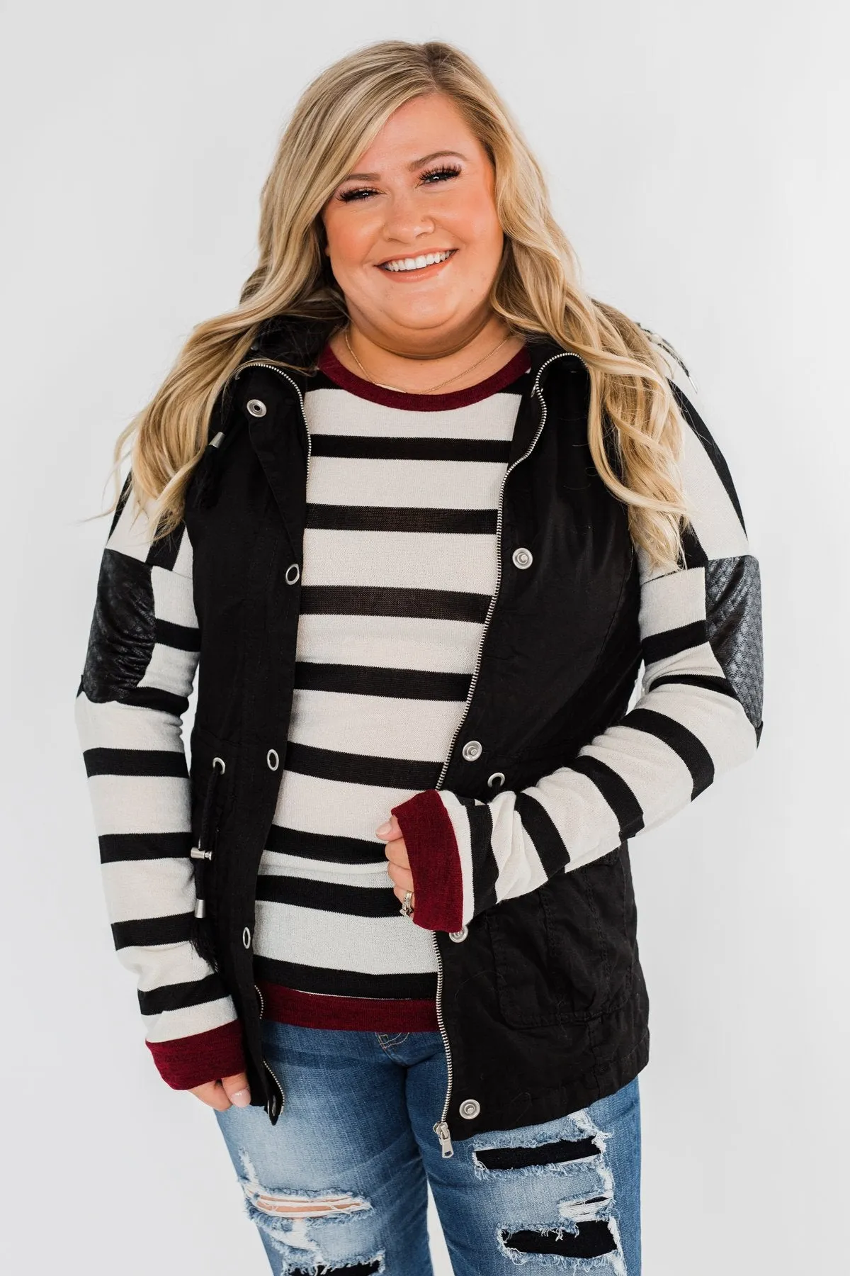 You Got it Bad Striped Top- Deep Red
