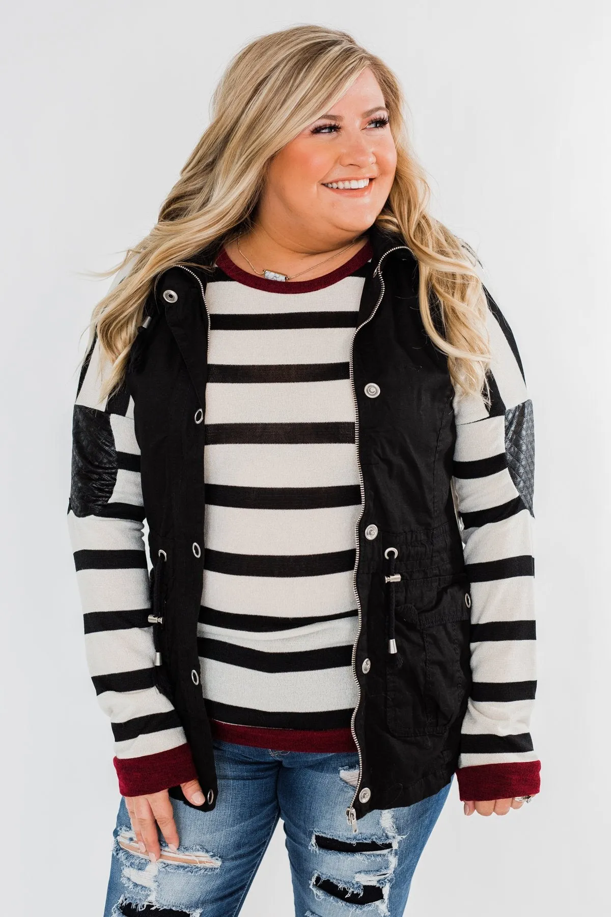 You Got it Bad Striped Top- Deep Red