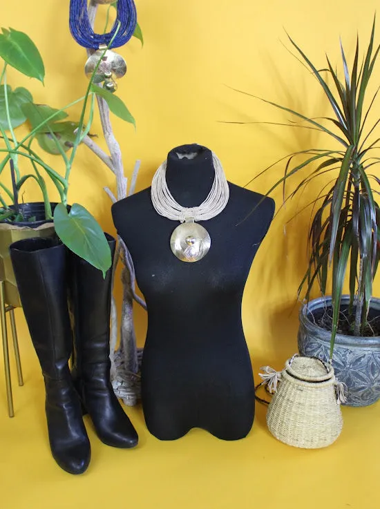 Zendi Leather and Brass choker