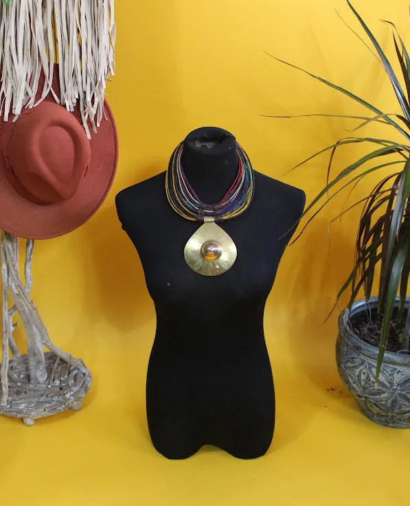Zendi Leather and Brass choker