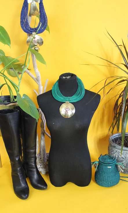Zendi Leather and Brass choker