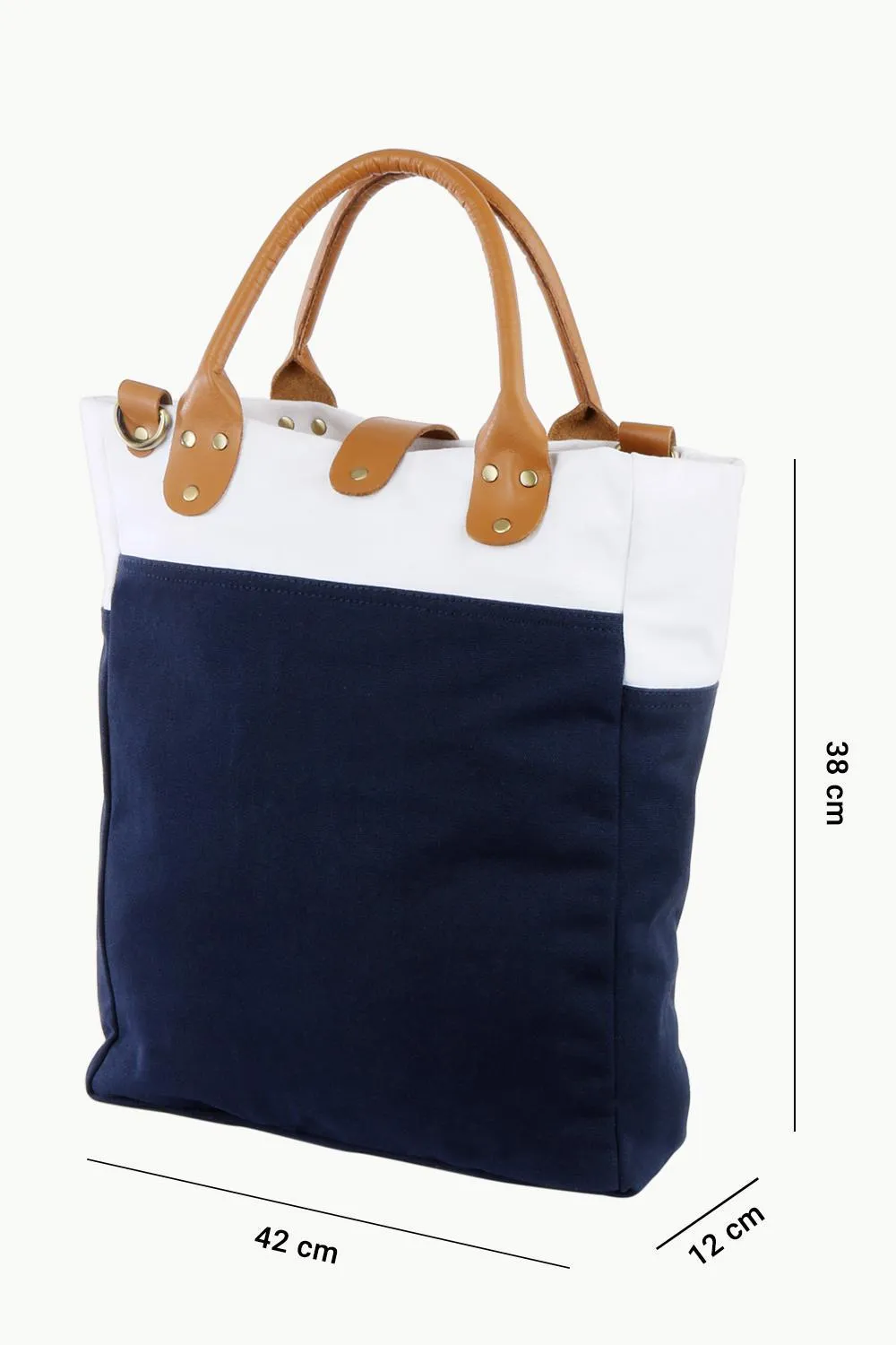 Zobello Canvas Colorblock Urban Tote Bag