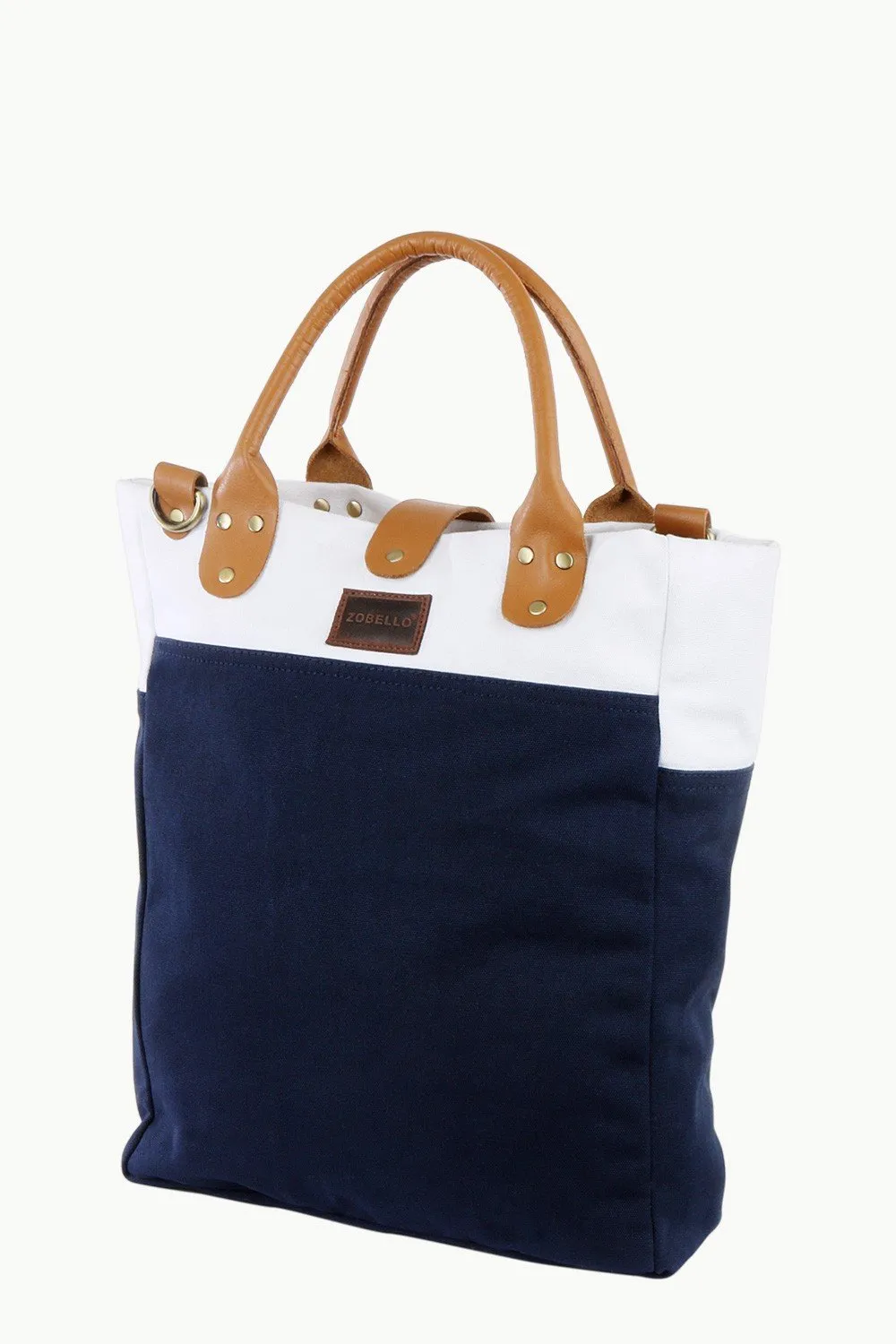 Zobello Canvas Colorblock Urban Tote Bag