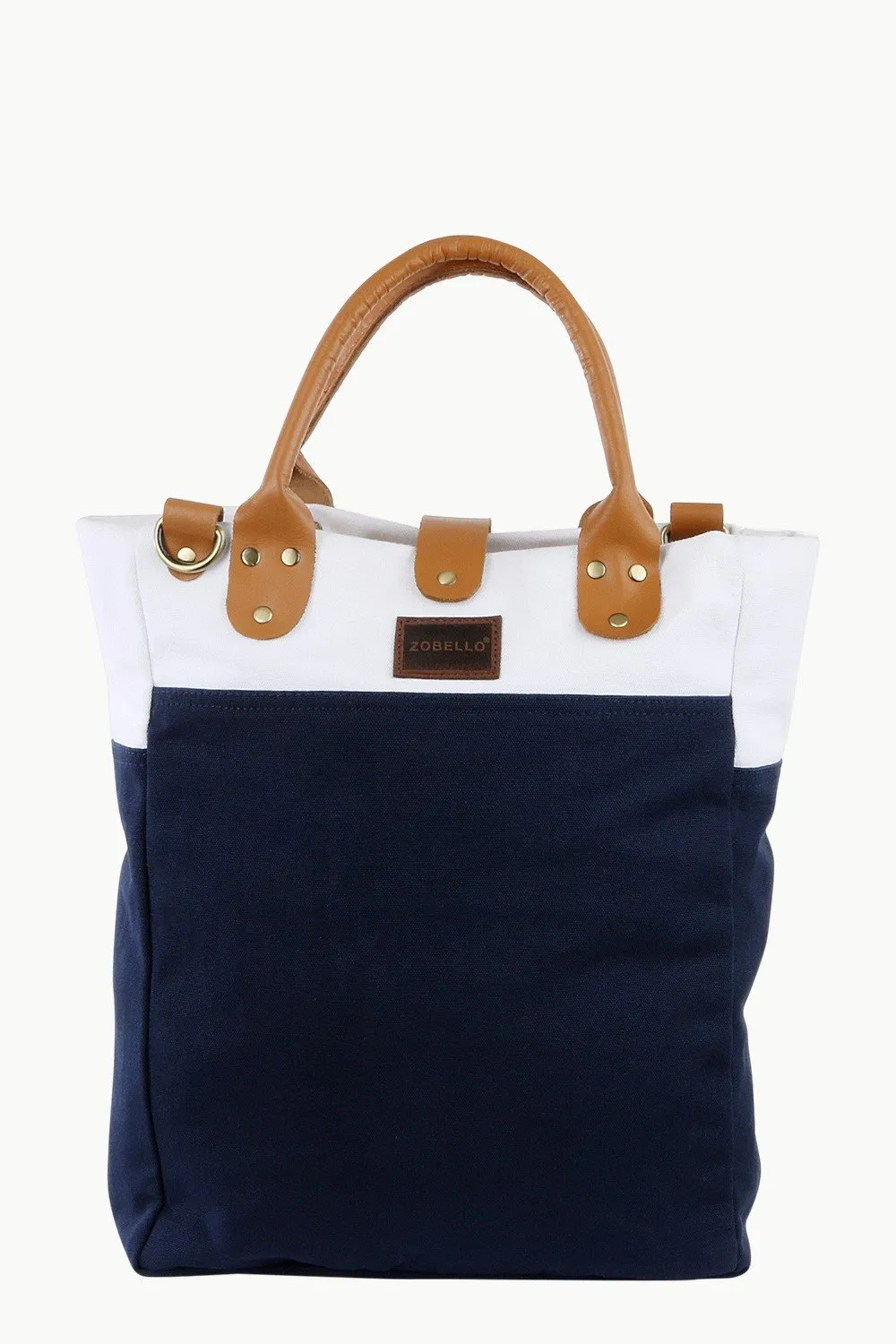 Zobello Canvas Colorblock Urban Tote Bag