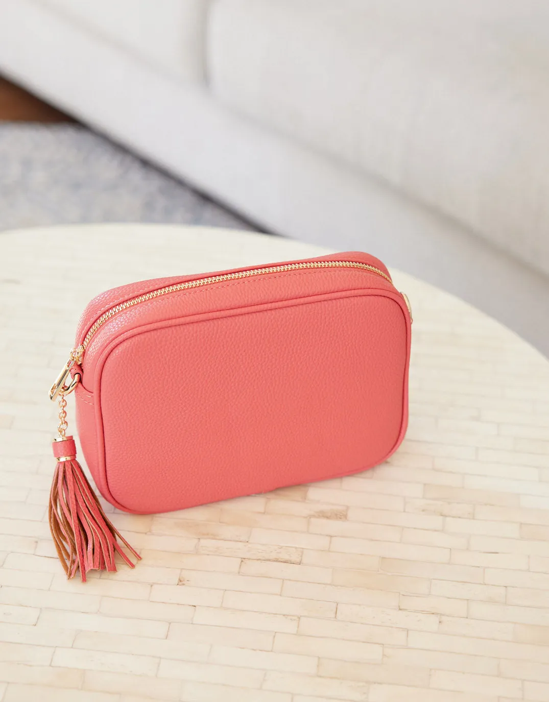 Zoe Crossbody Bag - Coral/Fuchsia Stripe